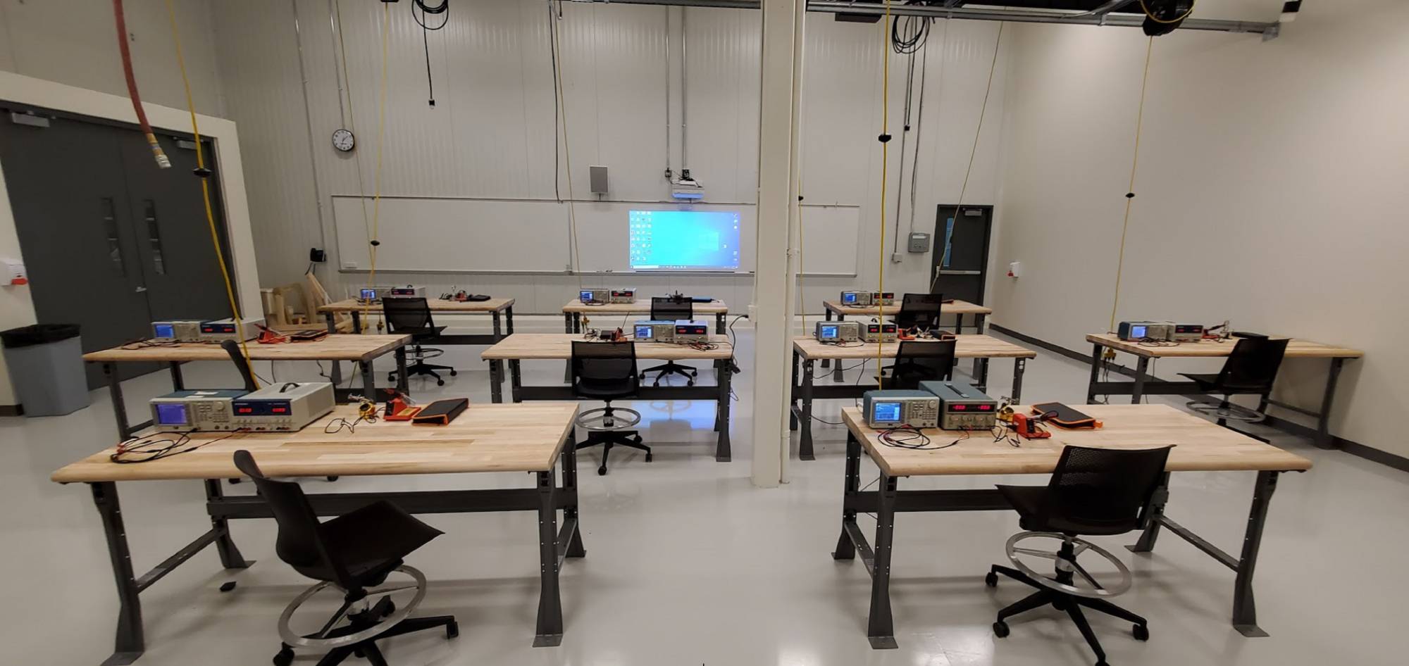 Soldering stations set up in the graduate project lab